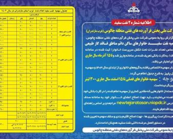 اطلاعیه تامین نفت سفید مناطق فاقد گاز در غرب مازندران